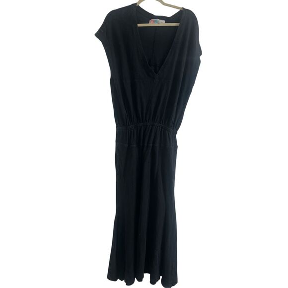 FREE PEOPLE BEACH MARLOW BLACK MIDI SZ LARGE DRESS - Picture 3 of 6